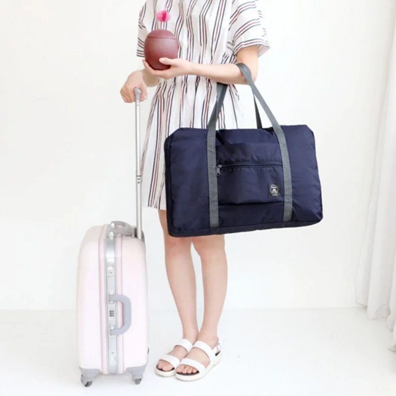 Travel Bags Women's Stock Bags New Nylon Foldable Portable Handbags WaterProof Luggage Storage Bags Tote Organizer for Clothing