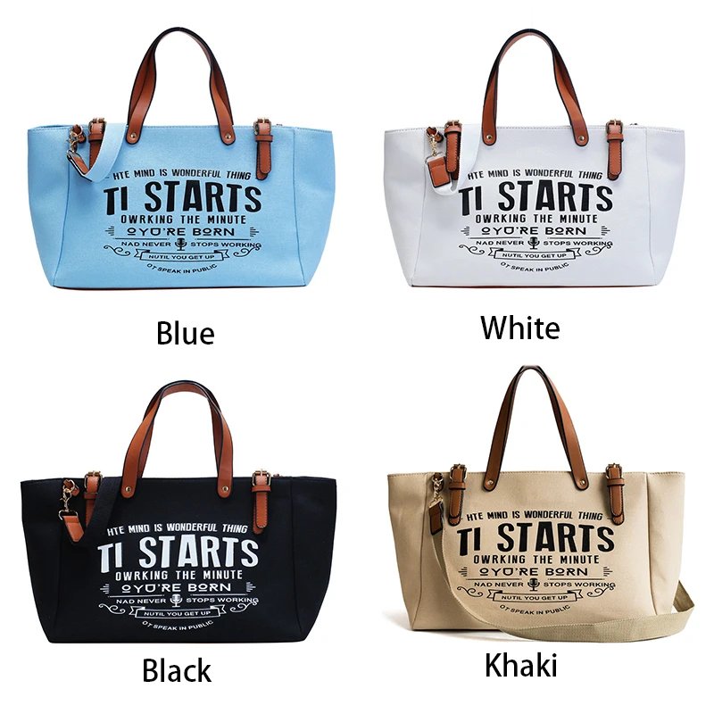 Fashion Canvas Handbag and Purse Female Large Capacity Shoulder Bag Letter Design Crossbody Bag Casual Totes Bag Bolsa