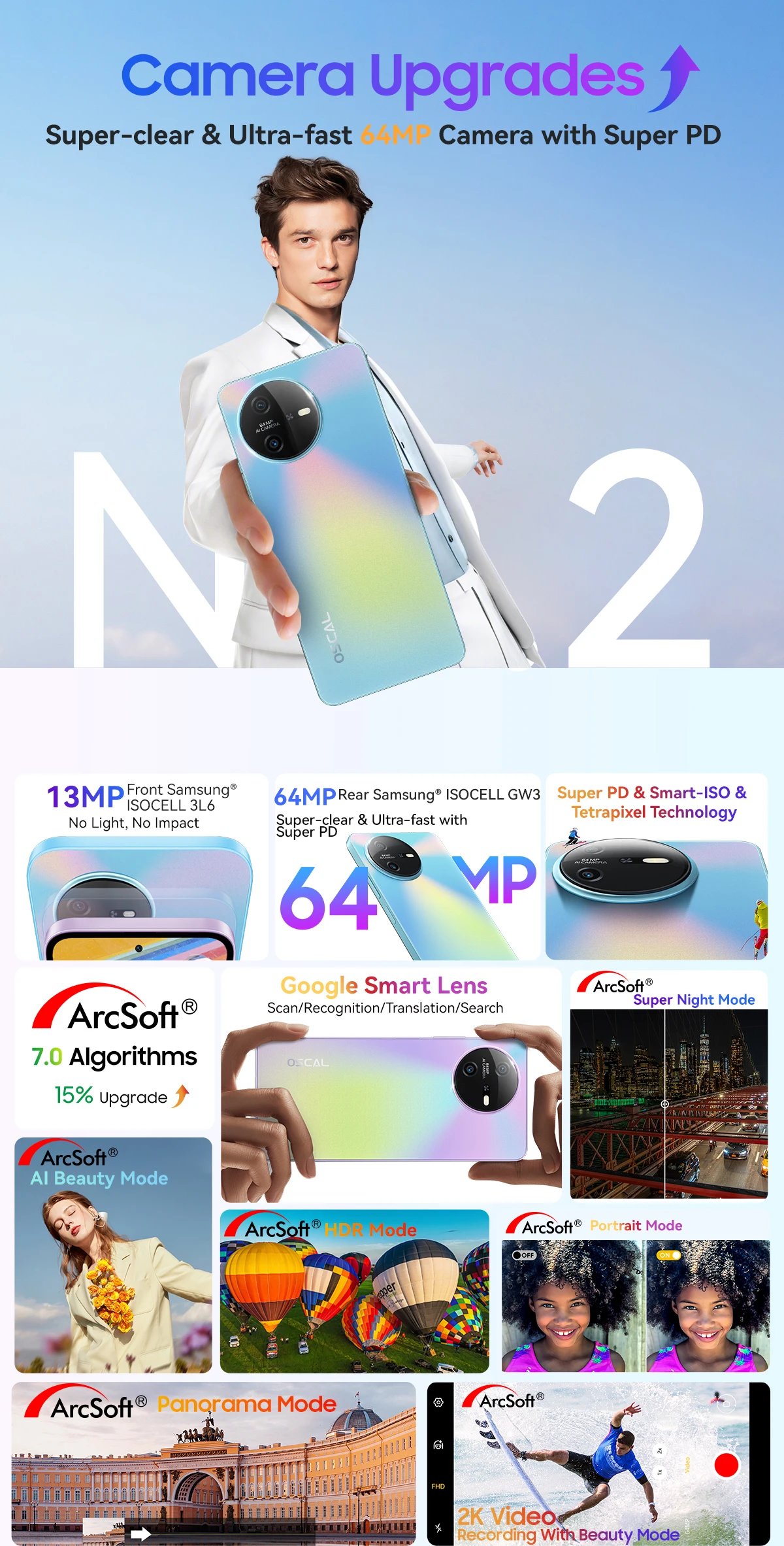 [World Premiere] OSCAL TIGER 12 Smartphone Android13 Helio G99 6.78'' 120Hz 2.4K Display Cell Phone 24GB 256GB 64MP Mobile Phone