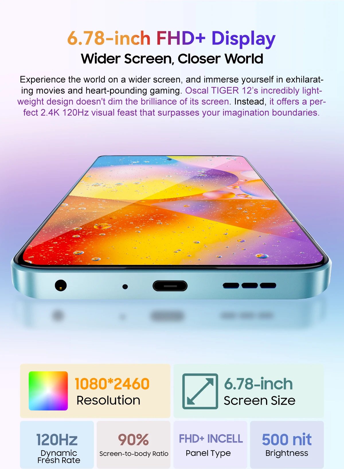 [World Premiere] OSCAL TIGER 12 Smartphone Android13 Helio G99 6.78'' 120Hz 2.4K Display Cell Phone 24GB 256GB 64MP Mobile Phone