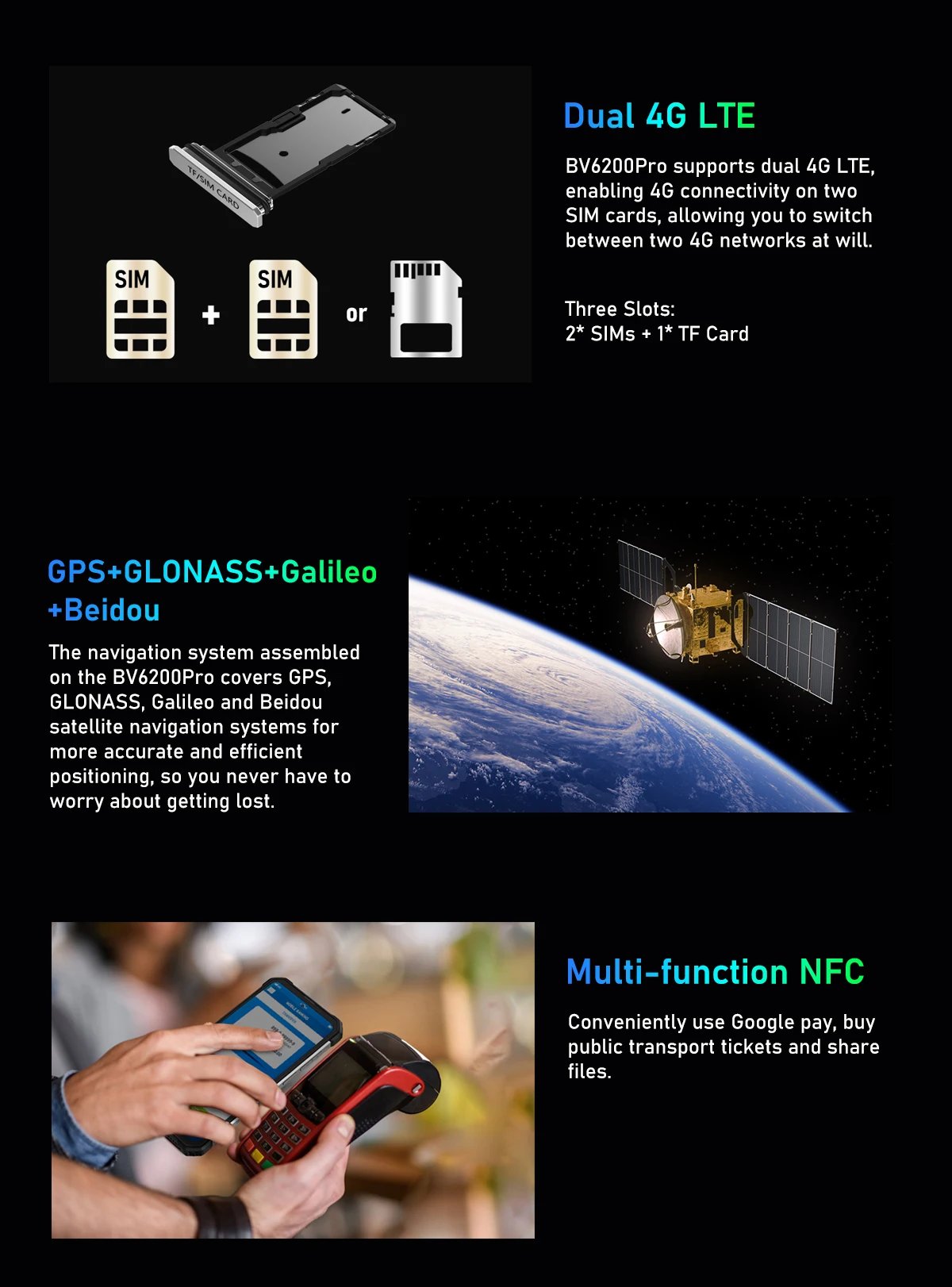 Blackview BV6200 Pro Rugged Phone Android 13 6.56'' Helio P35, 4GB+128GB Smartphone 13000mAh With 18W Fast Charge NFC Cell Phone