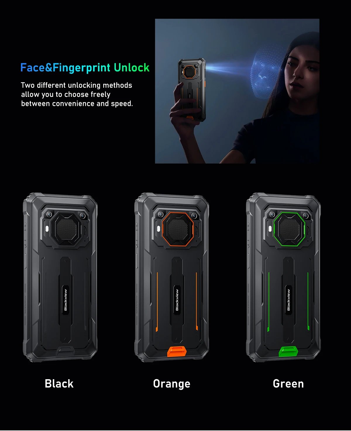 Blackview BV6200 Pro Rugged Phone Android 13 6.56'' Helio P35, 4GB+128GB Smartphone 13000mAh With 18W Fast Charge NFC Cell Phone