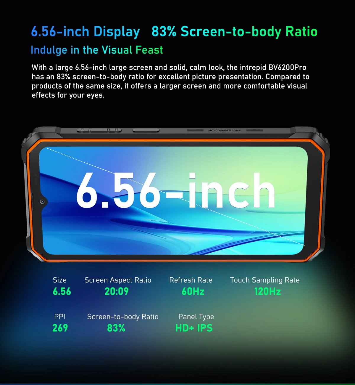 Blackview BV6200 Pro Rugged Phone Android 13 6.56'' Helio P35, 4GB+128GB Smartphone 13000mAh With 18W Fast Charge NFC Cell Phone