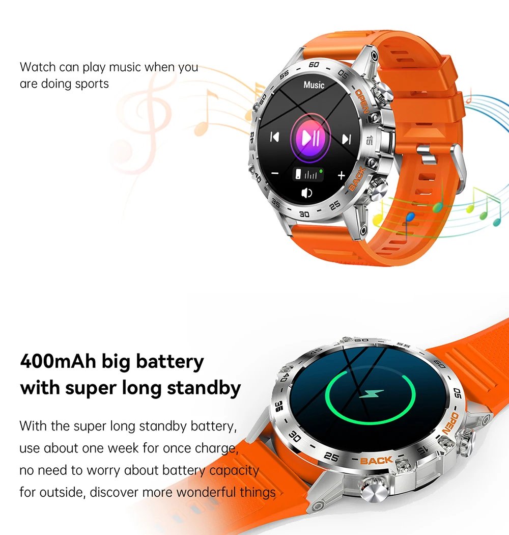 Steel 1.39 Bluetooth Call Smart Watch Men Sports Fitness Tracker Watches IP67 Waterproof Smartwatch for Android IOS MD52