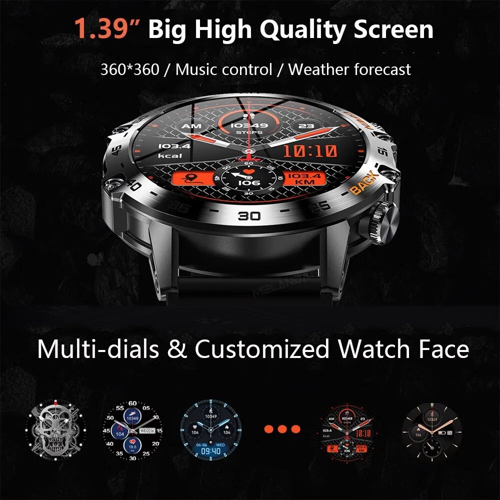 Steel 1.39 Bluetooth Call Smart Watch Men Sports Fitness Tracker Watches IP67 Waterproof Smartwatch for Android IOS MD52 Steel 1.39 Bluetooth Call Smart Watch Men Sports Fitness Tracker Watches IP67 Waterproof Smartwatch for Android IOS MD52