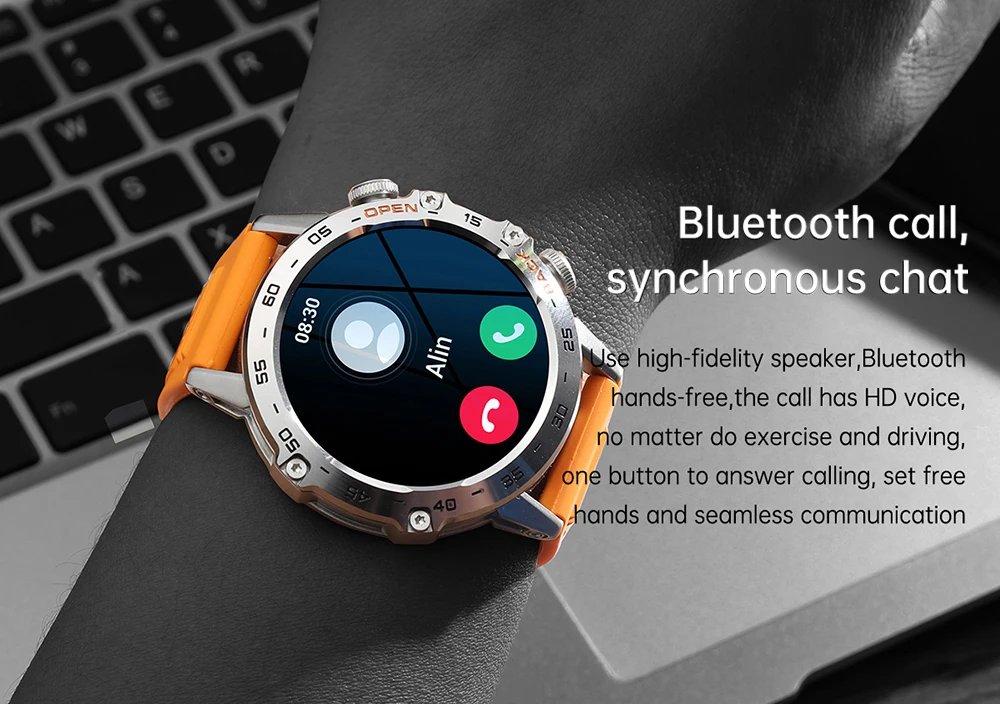Steel 1.39 Bluetooth Call Smart Watch Men Sports Fitness Tracker Watches IP67 Waterproof Smartwatch for Android IOS MD52
