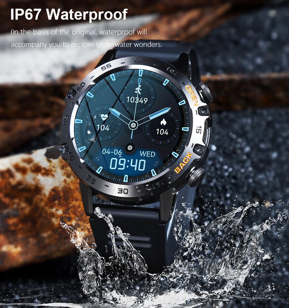 Steel 1.39 Bluetooth Call Smart Watch Men Sports Fitness Tracker Watches IP67 Waterproof Smartwatch for Android IOS MD52