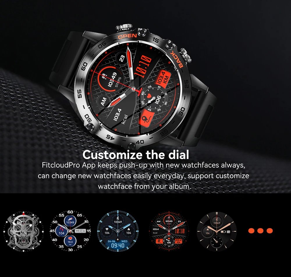 Steel 1.39 Bluetooth Call Smart Watch Men Sports Fitness Tracker Watches IP67 Waterproof Smartwatch for Android IOS MD52