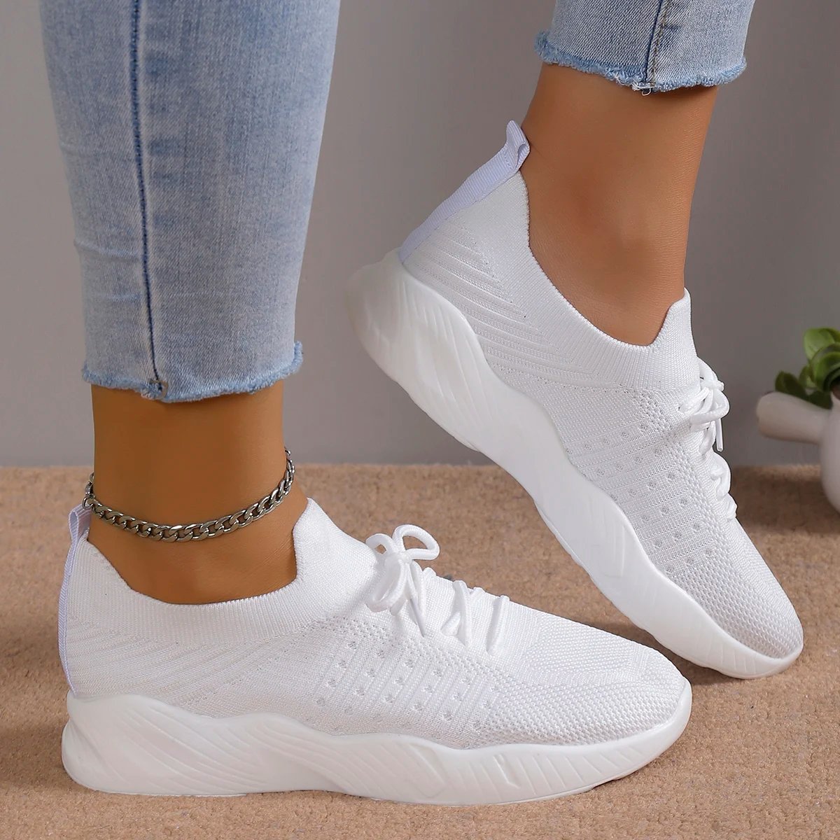 Summer Women Shoes Mesh Breathable Casual Sneakers Lace-Up Vulcanized Shoes Ladies Platform Sport Shoes Female Tennis Shoes