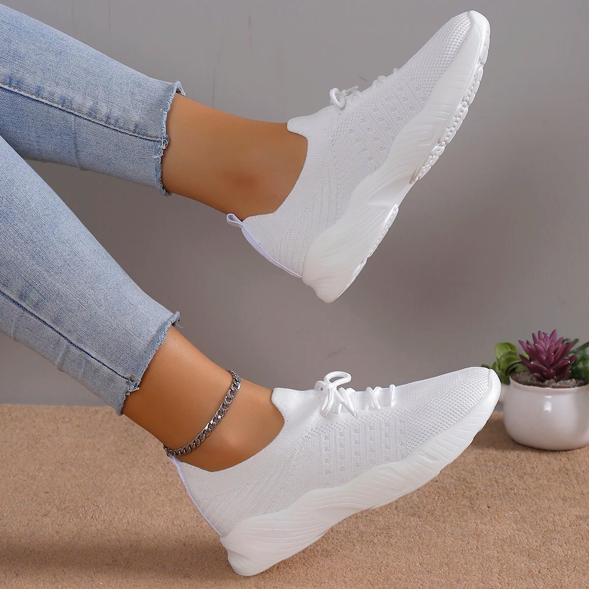 Summer Women Shoes Mesh Breathable Casual Sneakers Lace-Up Vulcanized Shoes Ladies Platform Sport Shoes Female Tennis Shoes