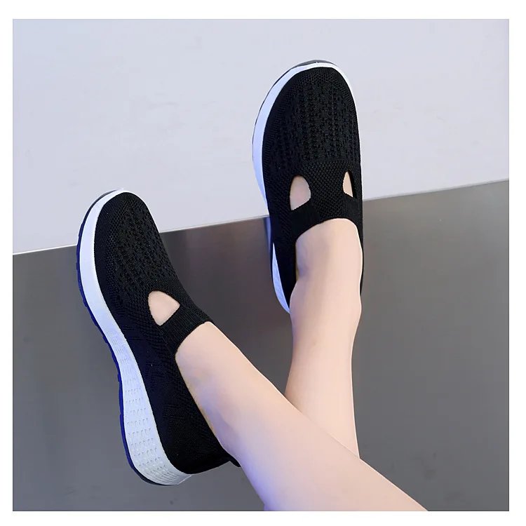 Summer Sneakers Women Casual Shoes Mesh Soft Loafers Bottom Walking Shoes Mom Light Comfortable Footwear Flat Women Shoes