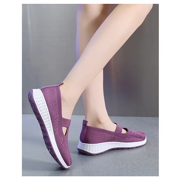 Summer Sneakers Women Casual Shoes Mesh Soft Loafers Bottom Walking Shoes Mom Light Comfortable Footwear Flat Women Shoes