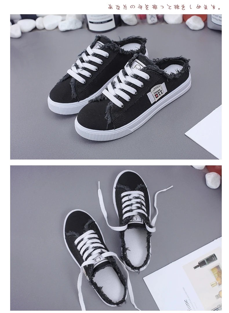 New 2023 Spring Summer Women Canvas Shoes flat sneakers women casual shoes low upper lace up white shoes