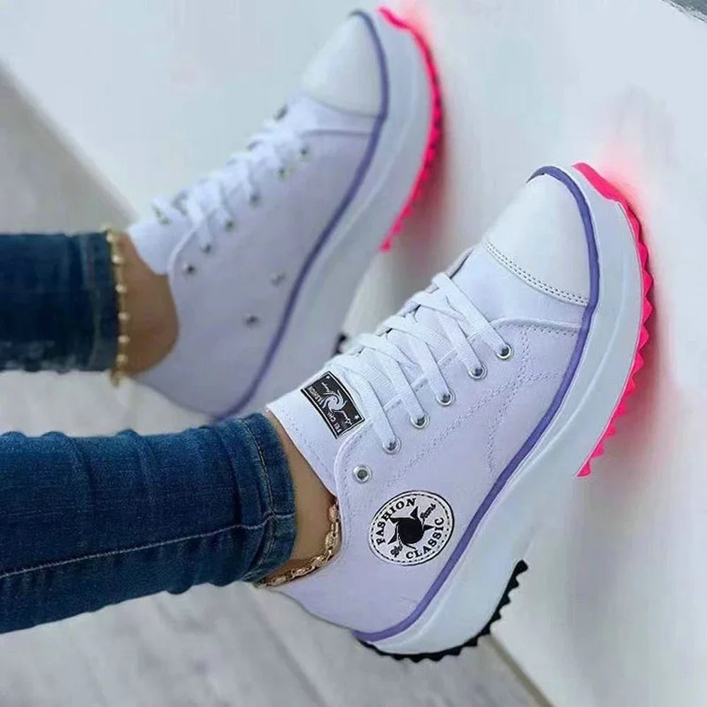 2023 New Ladies Sneakers Comfortable Breathable Canvas Shoes Fashion Lace Up Flat Ladies Casual Shoes Brand Shoes for Women
