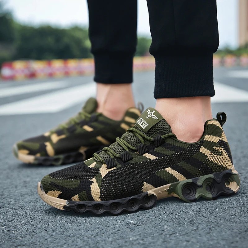 Couples Camouflage Sneakers Women Sports Breathable Vulcanize Shoes Non-slip Rubber Sole Outdoor Sports Shoes for Men Training