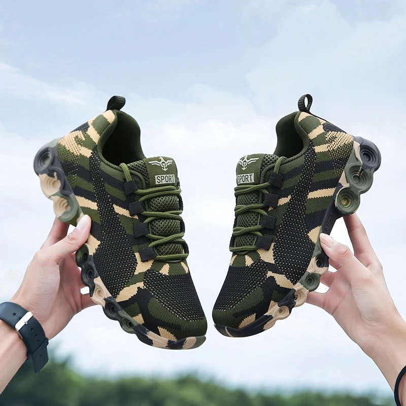 Couples Camouflage Sneakers Women Sports Breathable Vulcanize Shoes Non-slip Rubber Sole Outdoor Sports Shoes for Men Training