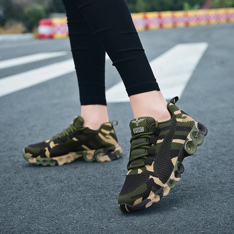 Couples Camouflage Sneakers Women Sports Breathable Vulcanize Shoes Non-slip Rubber Sole Outdoor Sports Shoes for Men Training