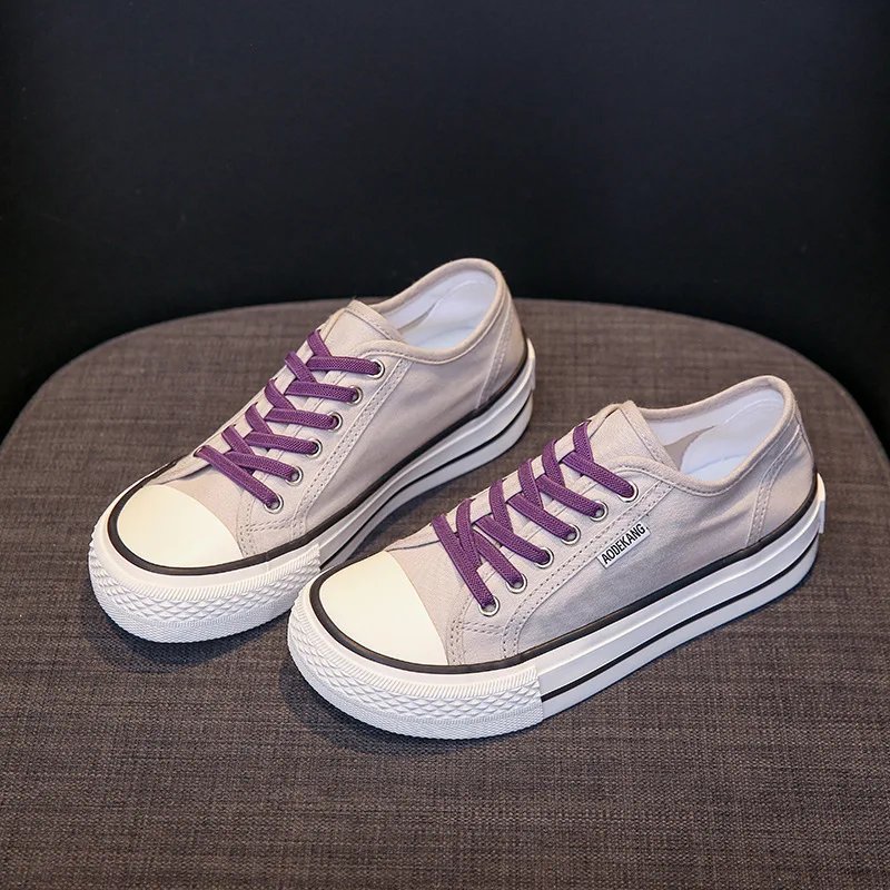 Zapatos De Mujer Tendencia Woman Platform Sneakers Women Casual Canvas Shoe Breathable Sneakers Fashion Skateboard Shoe