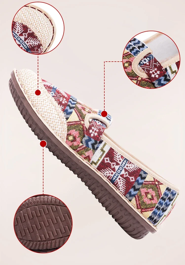 High Quality Women Shoes Ethnic Style Woven Embroidery Shoes Female Fashion Breathable Flat Sole Casual Shoes for Women 2024 High Quality Women Shoes Ethnic Style Woven Embroidery Shoes Female Fashion Breathable Flat Sole Casual Shoes for Women 2024
