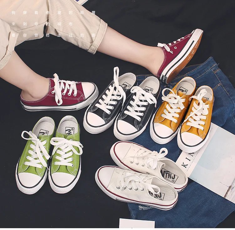 Women Canvas Shoes Low Slip-on Sneakers Female Flats Summer Slippers Casual Sneakers Spring Summer Loafers C692