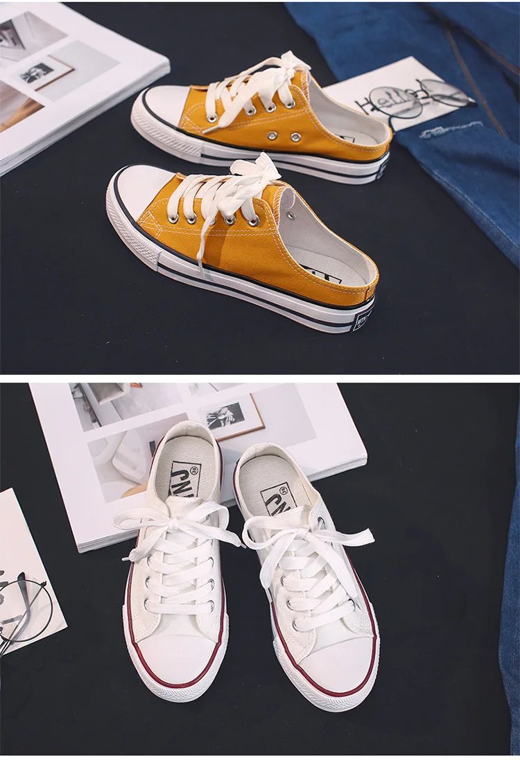 Women Canvas Shoes Low Slip-on Sneakers Female Flats Summer Slippers Casual Sneakers Spring Summer Loafers C692
