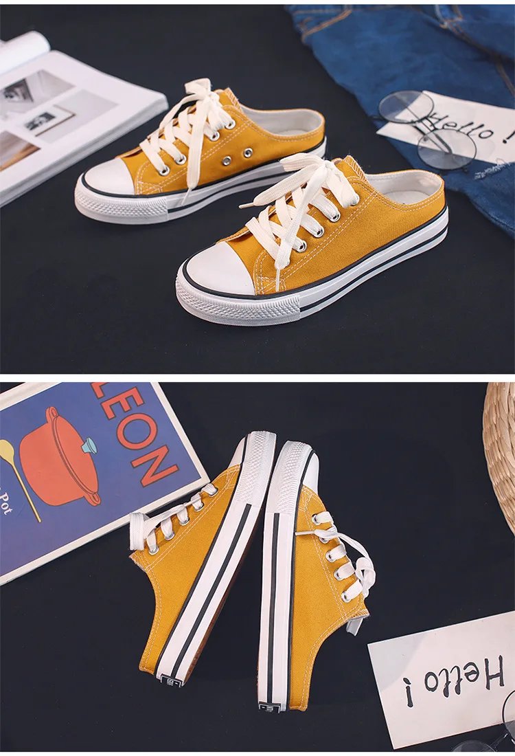 Women Canvas Shoes Low Slip-on Sneakers Female Flats Summer Slippers Casual Sneakers Spring Summer Loafers C692