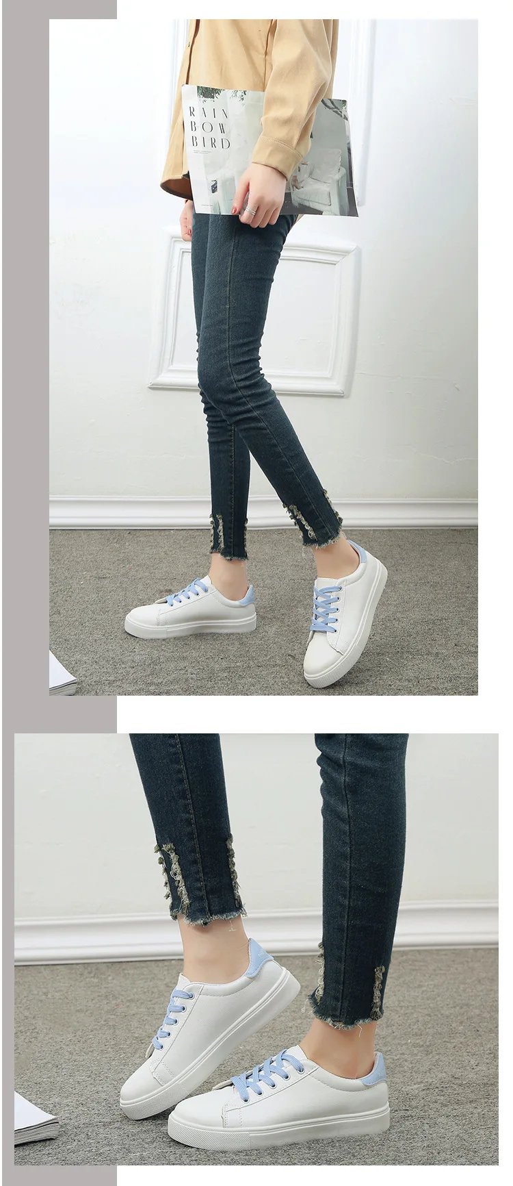 Women Sneakers 2024 Fashion Breathble Vulcanized Shoes Pu Leather Platform Shoes White Lace Up Casual Shoes Zapatos Mujer