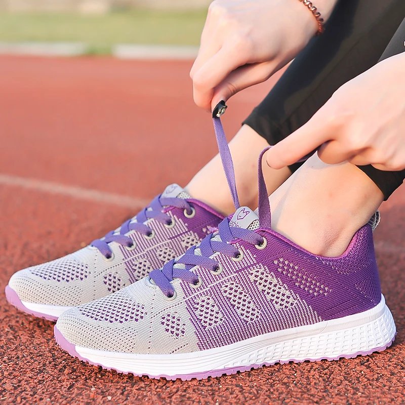 Women men Running Sneakers Lightweight Fashion Casual Flat Shoes Female Wedge Shoes Summer Mesh Breathable Woman Vulcanize Shoes