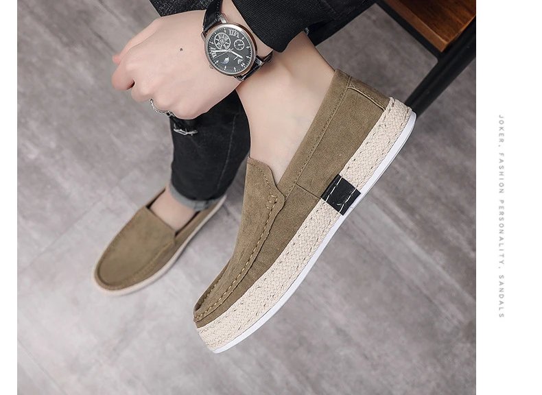 Slip on Men Casual Shoes Concise Mens Canvas Shoes Comfort Non-slip Male Moccasins New Fashion Outdoor Peas Shoes Erkek Ayakkabı