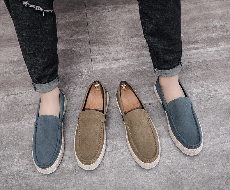 Slip on Men Casual Shoes Concise Mens Canvas Shoes Comfort Non-slip Male Moccasins New Fashion Outdoor Peas Shoes Erkek Ayakkabı