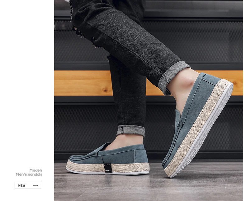 Slip on Men Casual Shoes Concise Mens Canvas Shoes Comfort Non-slip Male Moccasins New Fashion Outdoor Peas Shoes Erkek Ayakkabı