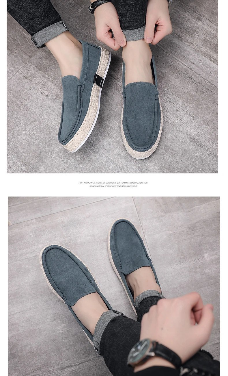 Slip on Men Casual Shoes Concise Mens Canvas Shoes Comfort Non-slip Male Moccasins New Fashion Outdoor Peas Shoes Erkek Ayakkabı