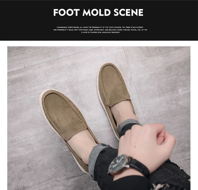 Slip on Men Casual Shoes Concise Mens Canvas Shoes Comfort Non-slip Male Moccasins New Fashion Outdoor Peas Shoes Erkek Ayakkabı