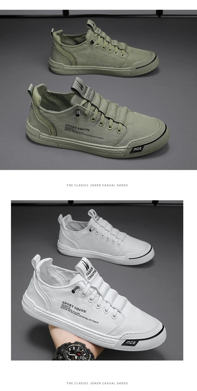 2024 New Men's Fashion Casual Canvas Shoes Non-slip Men Shoes Slip-On Comfortable Flat Casual Shoes sapatos masculinos