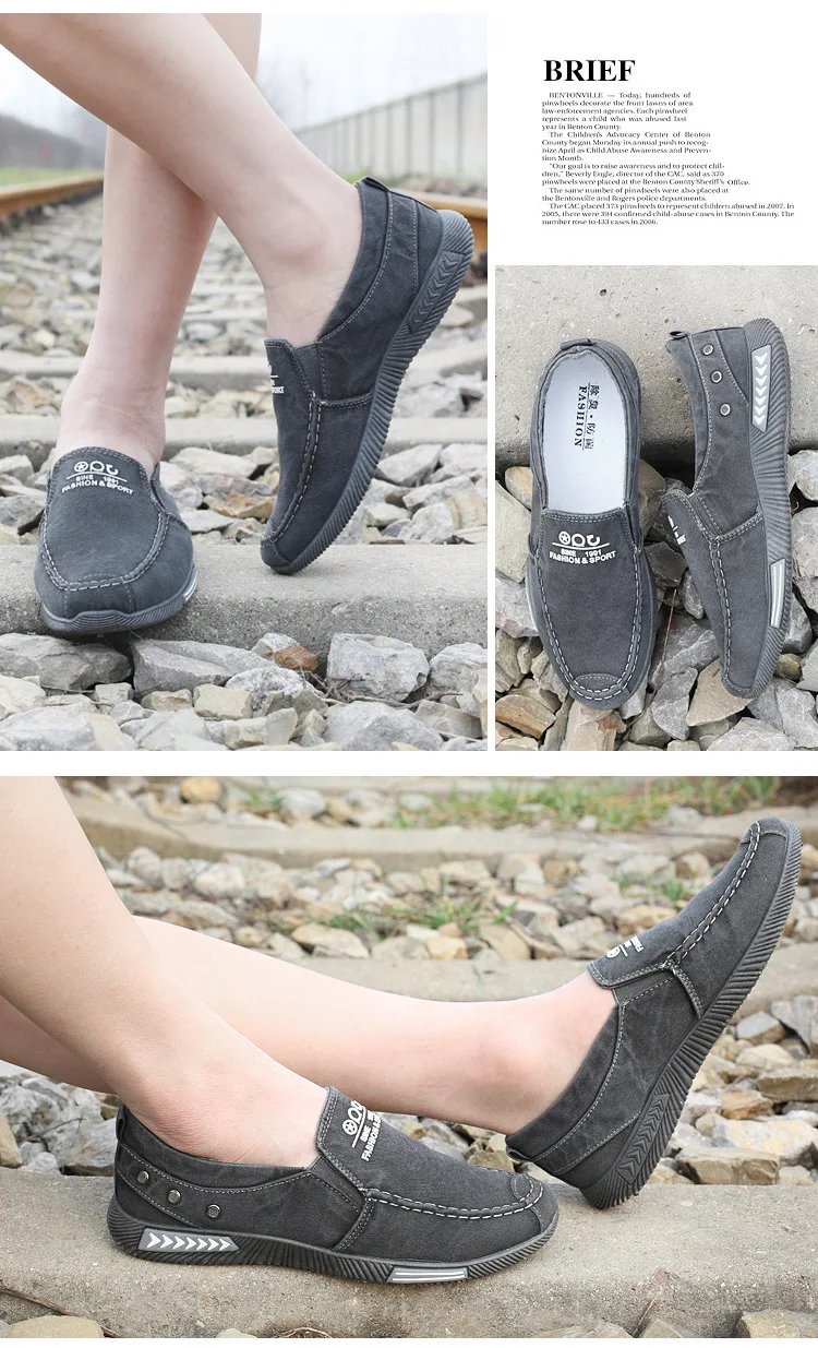 Denim Men's Canvas Shoes Slip on Sneakers Male for Summer New Outdoor Driving Moccasin Trendy Vintage Loafers Shoes for Men