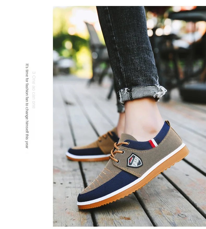 Men's Canvas Shoe Summer Breathable Casual Shoes for Men Fashion Casual Sports Shoes Tendon Sole Wear-resistant Running Shoes