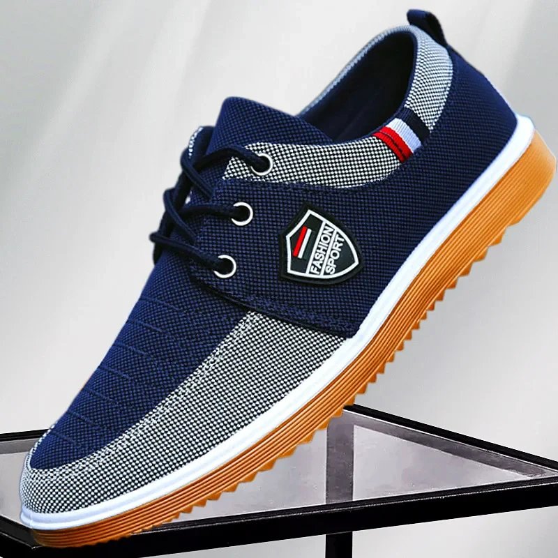 Men's Canvas Shoe Summer Breathable Casual Shoes for Men Fashion Casual Sports Shoes Tendon Sole Wear-resistant Running Shoes