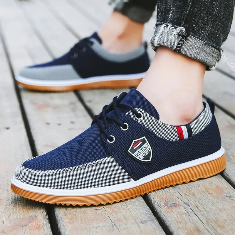 Men's Canvas Shoe Summer Breathable Casual Shoes for Men Fashion Casual Sports Shoes Tendon Sole Wear-resistant Running Shoes