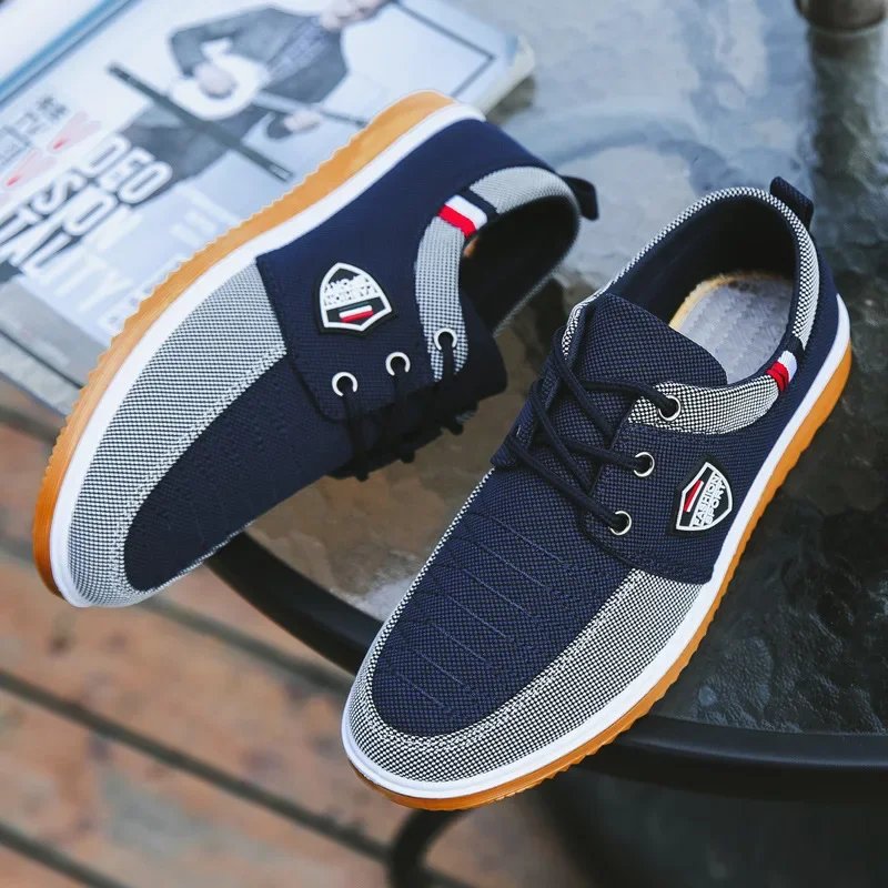 Men's Canvas Shoe Summer Breathable Casual Shoes for Men Fashion Casual Sports Shoes Tendon Sole Wear-resistant Running Shoes