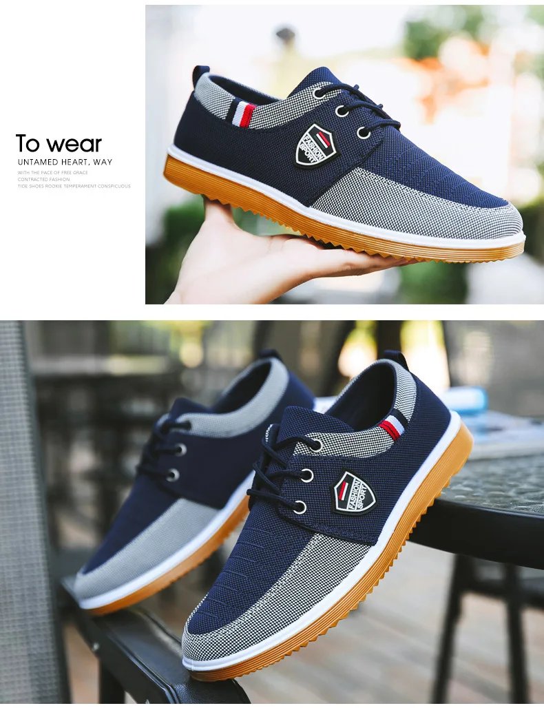 Men's Canvas Shoe Summer Breathable Casual Shoes for Men Fashion Casual Sports Shoes Tendon Sole Wear-resistant Running Shoes