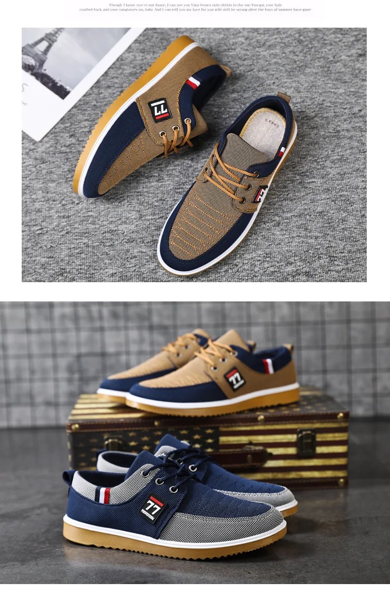 New Men's Canvas Shoes Lightweight Sports Shoe Casual Mesh Breathable Vulcanized Shoes for Men Classic Fashion Lace Up Work Shoe