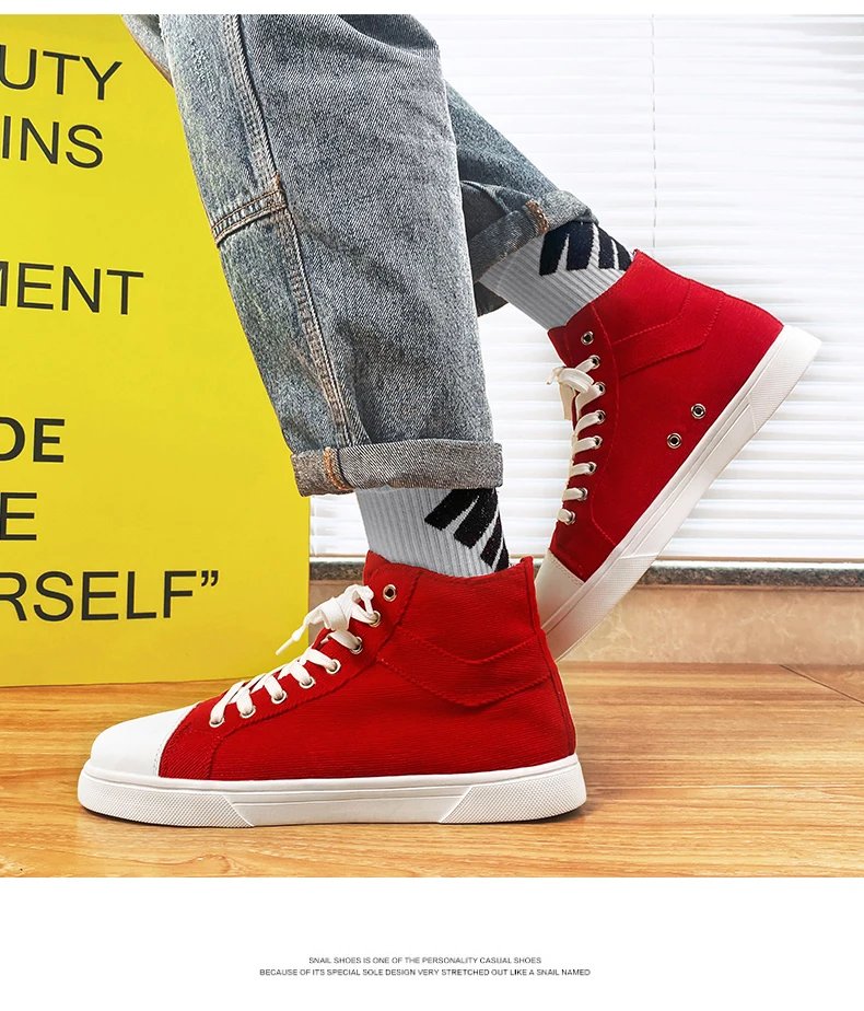 Men Canvas Shoes Summer Classic High Top Men Vulcanized Sneakers Comfortable Men Black Flat Footwear Large Size 39-46