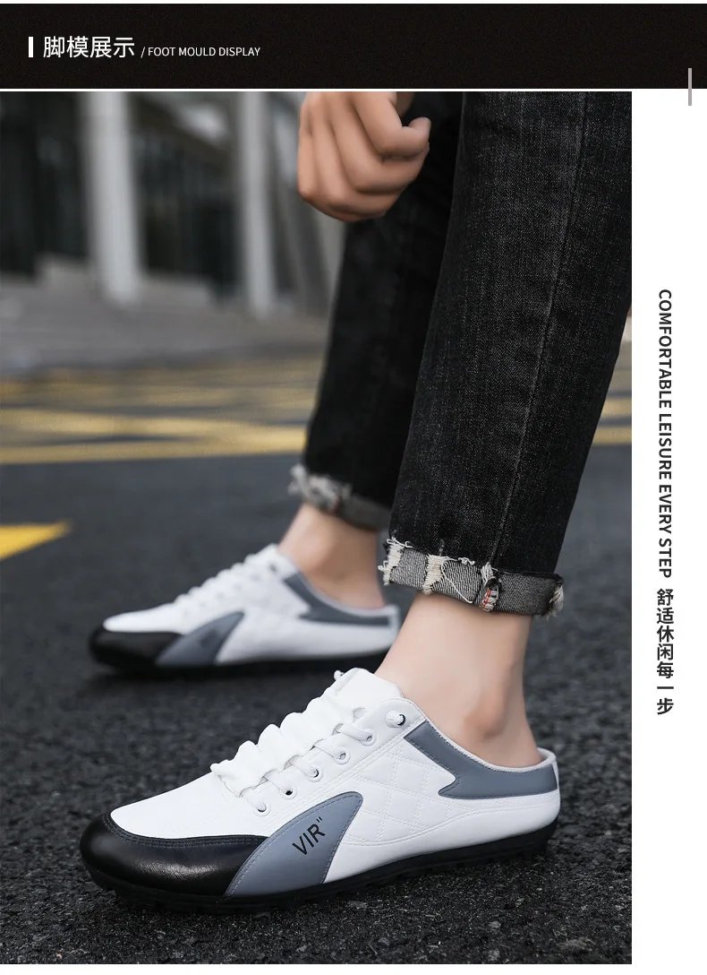 Summer 2023 Half Slippers for Men Trendy Men's Flat Bottom Casual Shoes Soft Sole Support Shoes Men's Sneakers Zapatos De Hombre