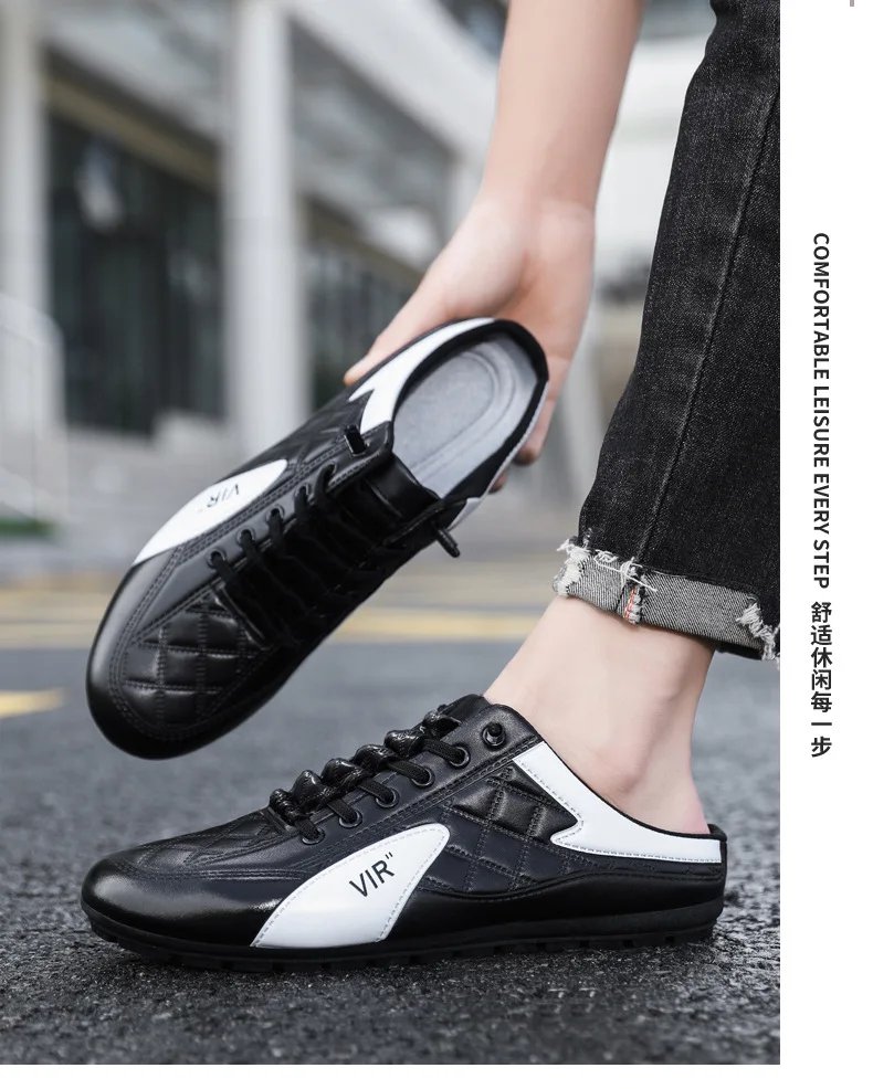 Summer 2023 Half Slippers for Men Trendy Men's Flat Bottom Casual Shoes Soft Sole Support Shoes Men's Sneakers Zapatos De Hombre