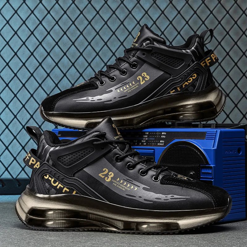 Men Sneakers Running Boots Fashion Outdoor Jogging Sports Shoes Mesh Breathable Cushioning Black Basket Footwear Male Big Size