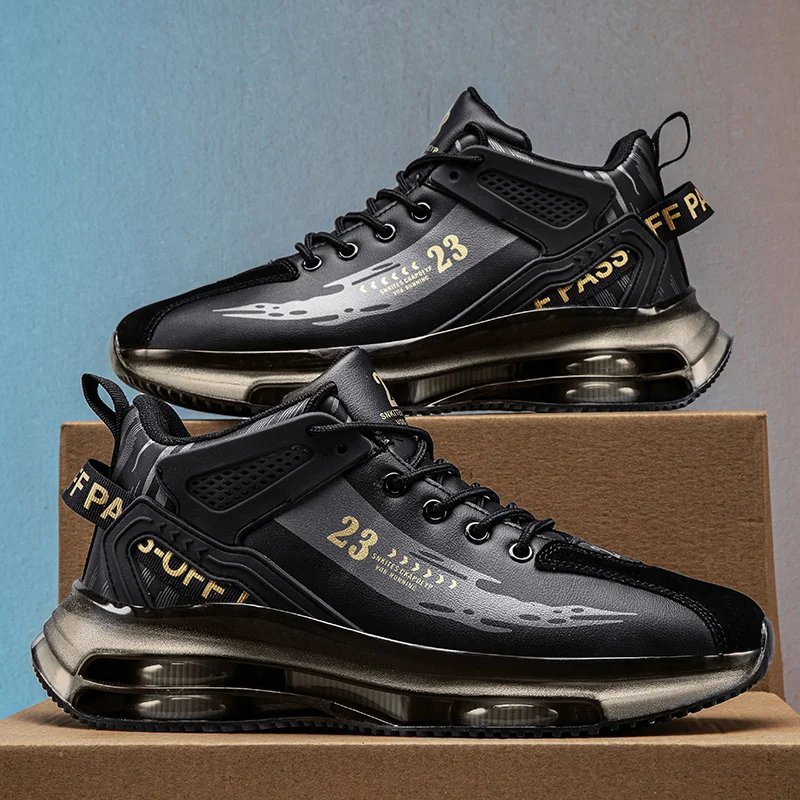 Men Sneakers Running Boots Fashion Outdoor Jogging Sports Shoes Mesh Breathable Cushioning Black Basket Footwear Male Big Size