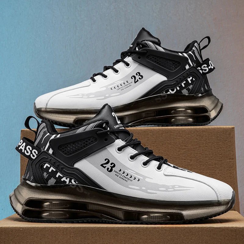 Men Sneakers Running Boots Fashion Outdoor Jogging Sports Shoes Mesh Breathable Cushioning Black Basket Footwear Male Big Size