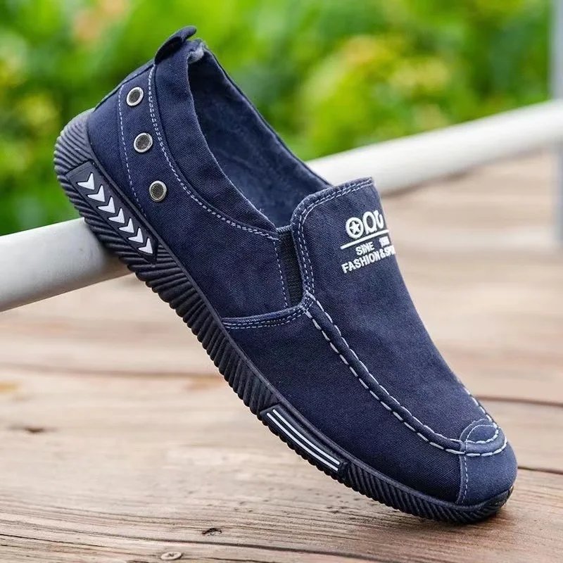 Denim Men's Canvas Shoes Slip on Sneakers Male for Summer 2024 New Outdoor Driving Moccasin Trendy Vintage Loafers Shoes for Men