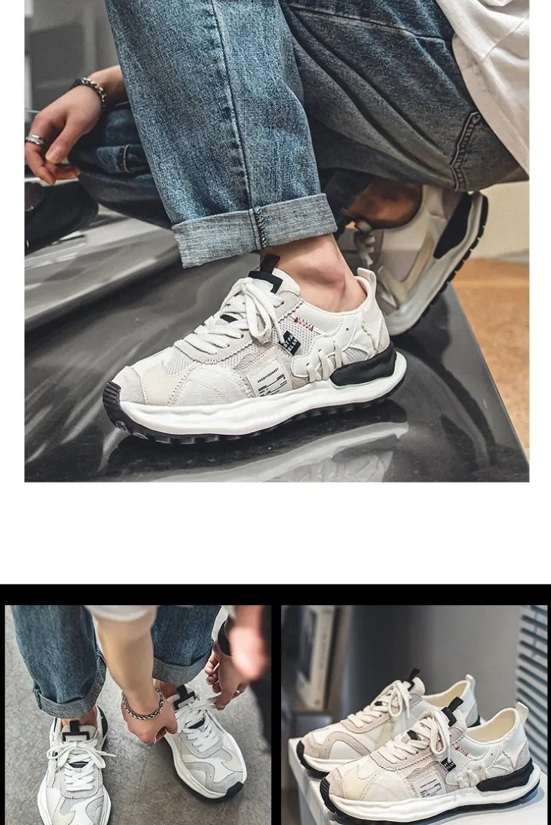 Men's Sneakers 2024 New Casual Shoes for Men Versatile Outdoor Breathable Running Shoes Mesh Lace Up Male Flats Tenis Masculino