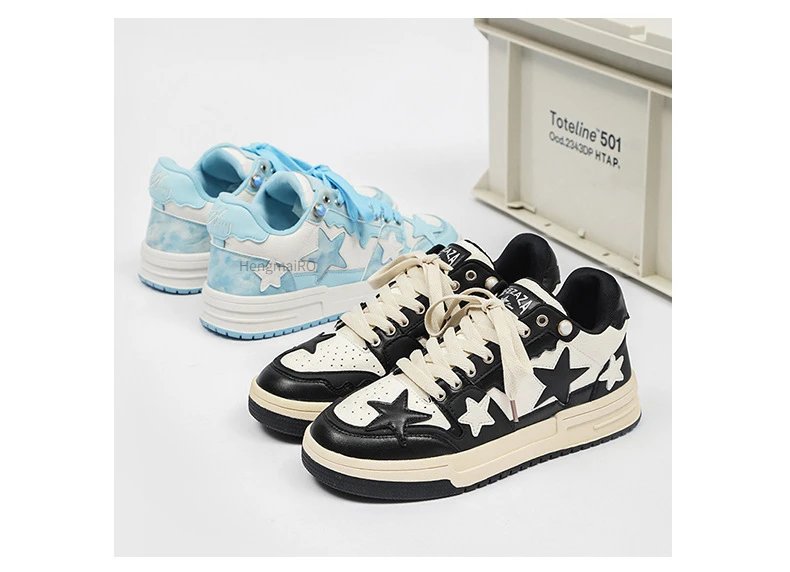 Women Shoes For Men Tennis Retro Y2K Star Punk Hip-hop Skateboard Shoes Fashion Male Sneakers Couples Outdoor Sports Casual Shoe